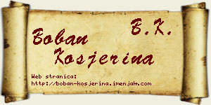 Boban Kosjerina vizit kartica